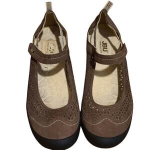 Brown Yellow Jambu JBU Lola  Mary Jane Flat Suede-Size 11